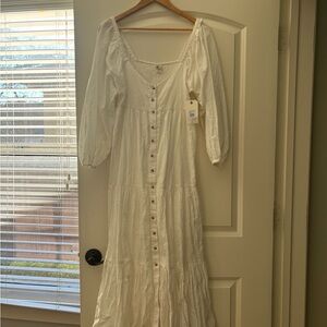 Billabong White Button-Down Dress